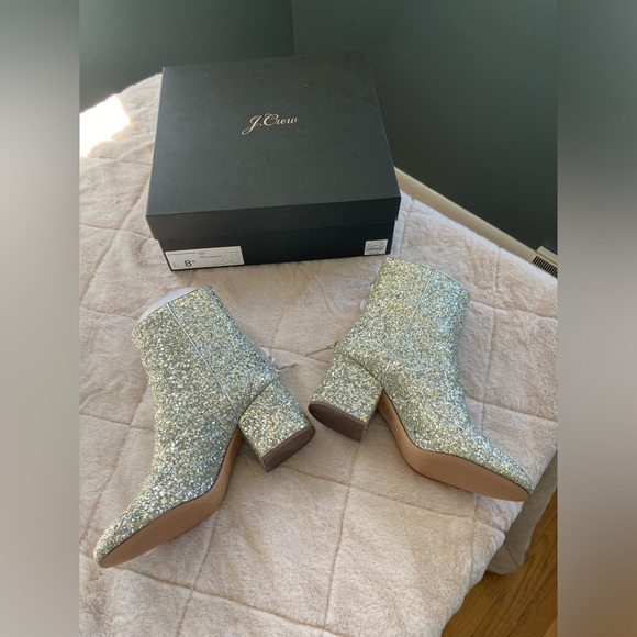 J. Crew Maya Ankle Boots in Glitter 8.5 NWT - Picture 3 of 4